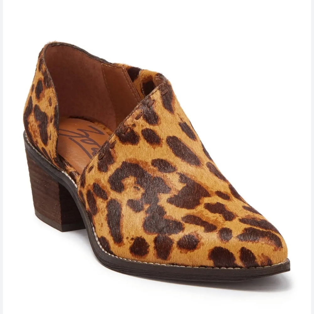 New Zodiac Maddie Genuine Calf Hair Half D'orsay Bootie Size 8.5